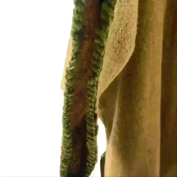 OLGA FISCH FOLKLORE ECUADOR BURLAP WOOL EMBROIDERED OVERSIZED KIMONO JACKET - Picture 6 of 15